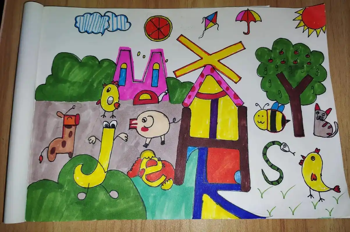 #每天学习一点点 英文字母创意绘画分享#亲子时光陪伴孩子成长 - 抖音