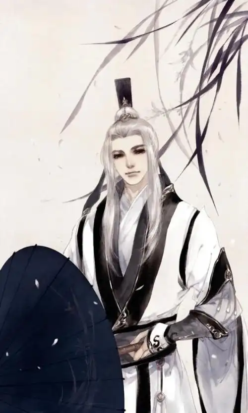 手绘古风白衣男子