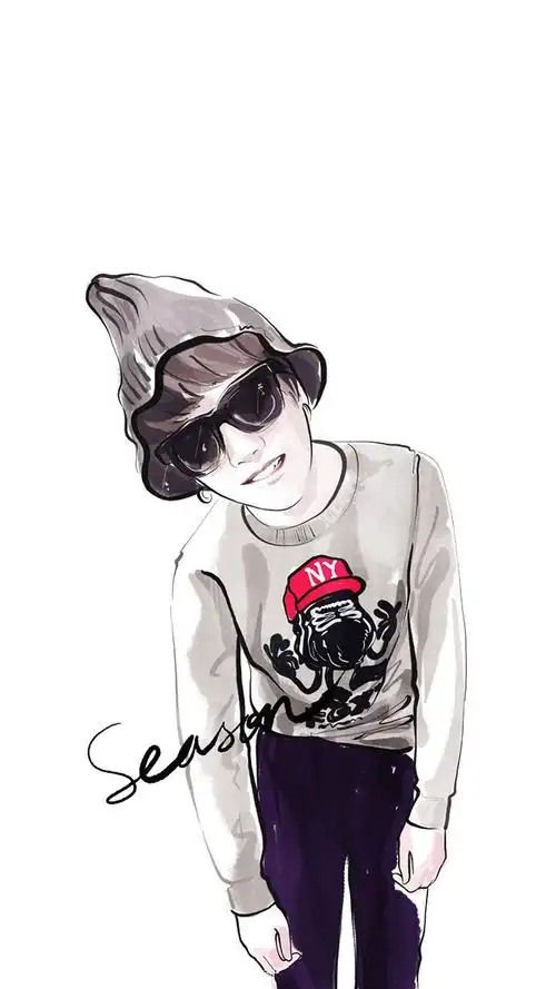 帅哥华晨宇创意手绘手机壁纸