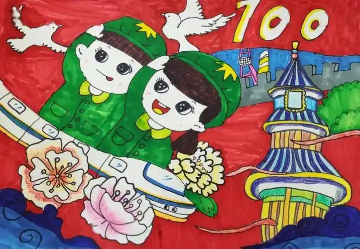 百年华诞|书林二小西苑校区"童心向党"优秀绘画作品展第二期_年级