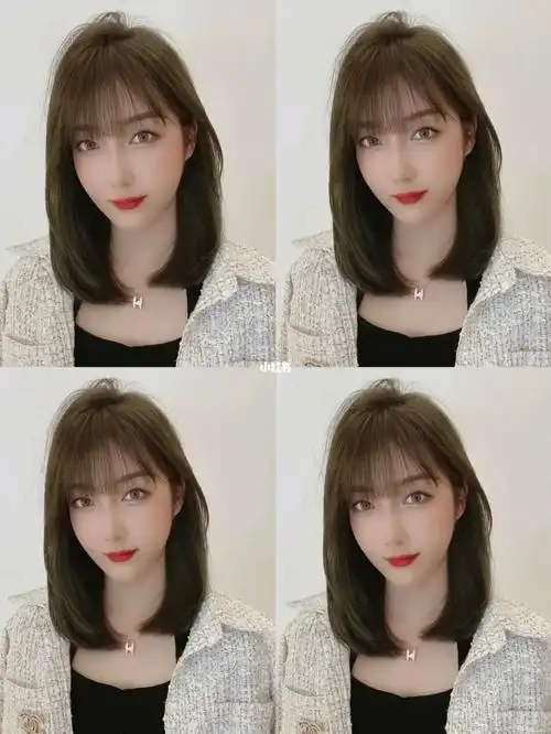 适合高额头圆脸女生的空气刘海锁骨发