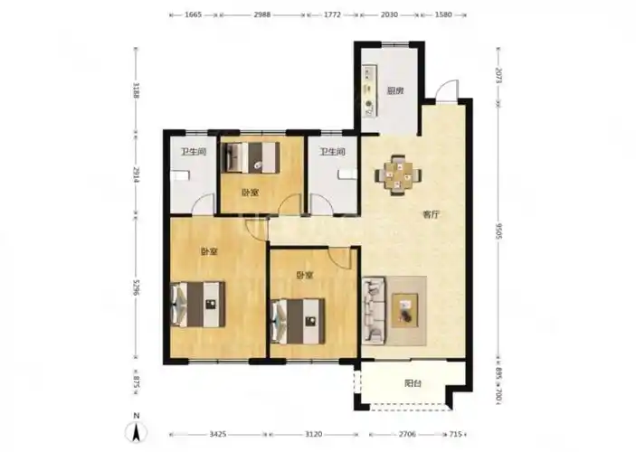 海华花园 次新房 3朝南户型 全天采光 随时看房