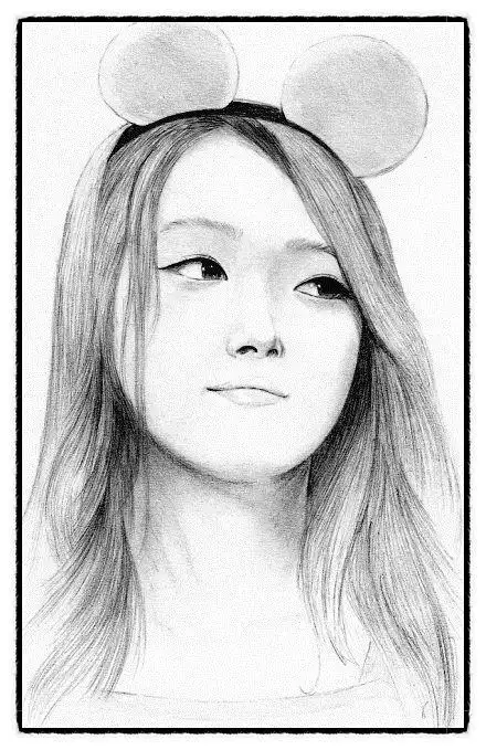 za-雪莉你是光,雪莉你是我们的心脏-崔雪莉铅笔画