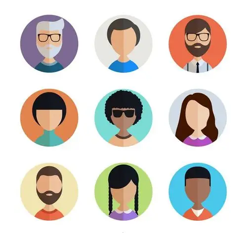 9款无表情用户头像设计矢量素材