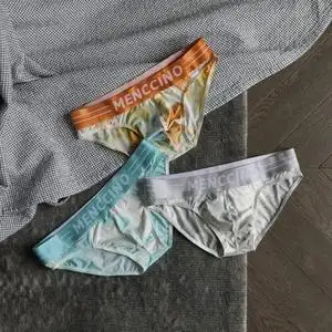 3条装男士内裤三角裤男低腰舒适性感u凸运动修身抗菌潮短裤衩夏季