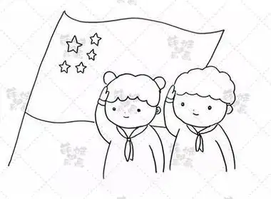 小学生背影敬礼简笔画 - 简单简笔画