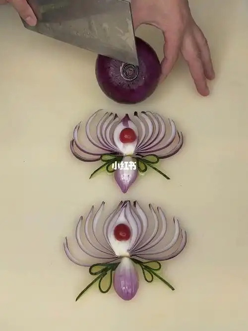 洋葱高级切法#创意盘饰  #万物皆可盘饰  #洋葱  #刀功  #蔬菜拼盘