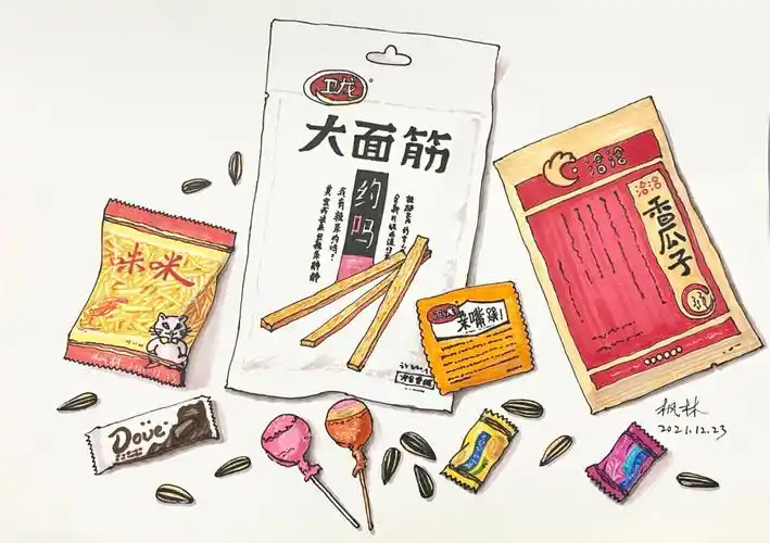 画零食