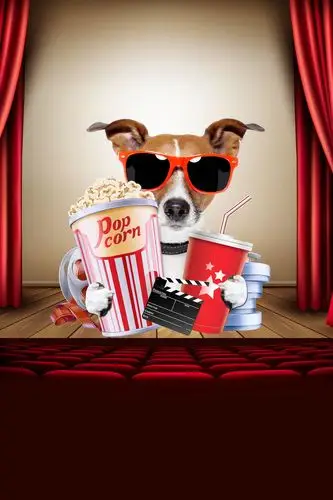 休闲时光电影院看电影海报背景