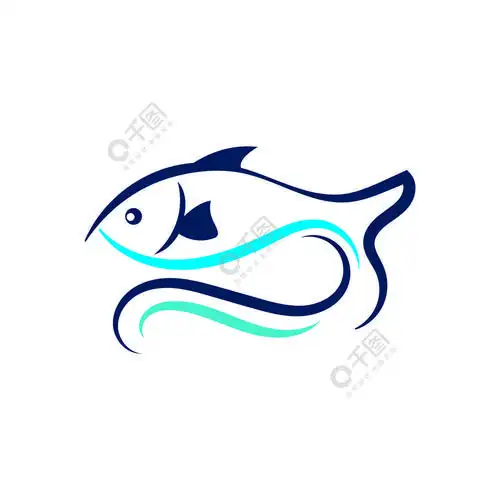 海洋鱼标志模板钓鱼俱乐部的创意矢量符号