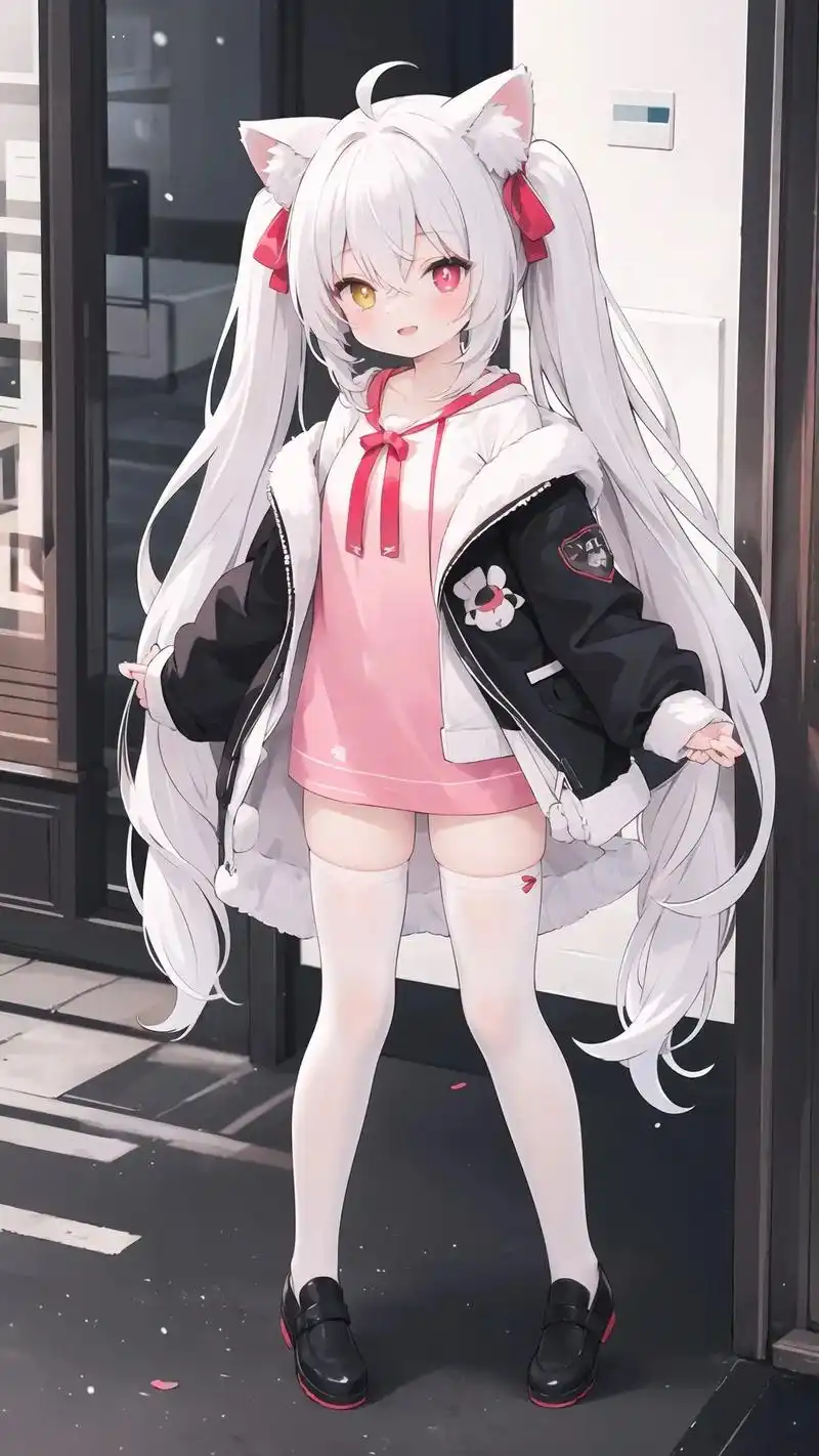 谁能拒绝白毛双马尾的猫娘呢?#二次元少女 #元气少女 #白毛 - 抖音