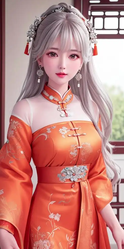 (ai绘画)银发古风美女七十二