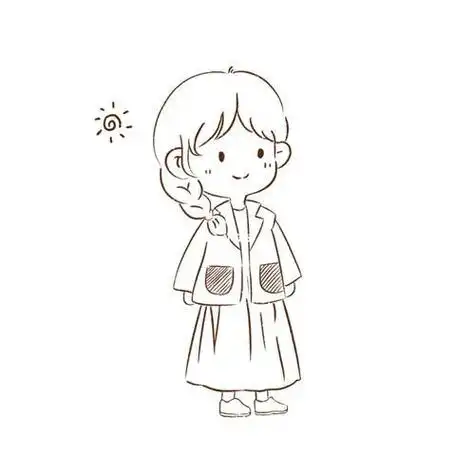 简笔画|q版人物全身练习可爱小女孩造型简笔画临摹日记插画
