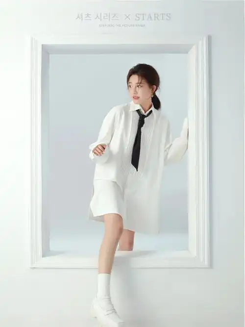 简约干净自然的白衬衫少女78韩式写真
