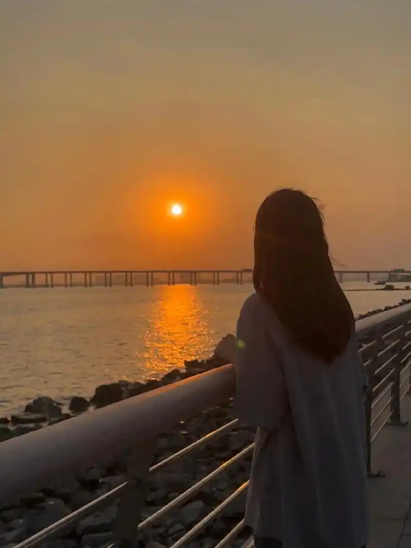 黄昏码头见你.#海边日落 #分享图片 #夕阳下的背影 #摩羯 - 抖音