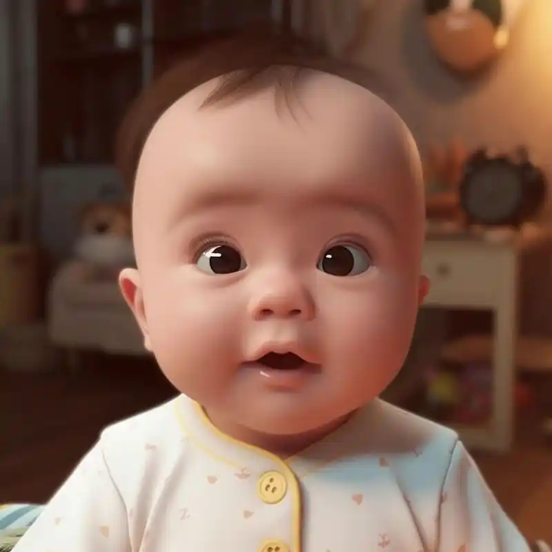 midjourney免费做宝宝头像100张(21) 再次收获大眼萌娃一只可爱得不要