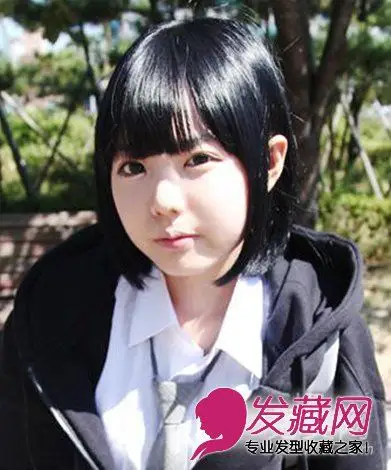 【图】齐刘海的波波头发型 时尚好看的学生短发_女生短发发型_发藏网