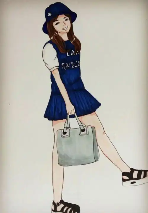 自信的女孩子最耀眼(时尚卡通手绘女孩儿)