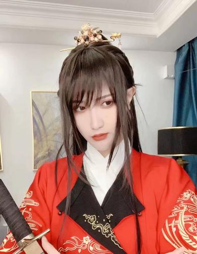 [大又又]古风古装汉服cos造型假发原创万用帅气少侠女魏晋高马尾