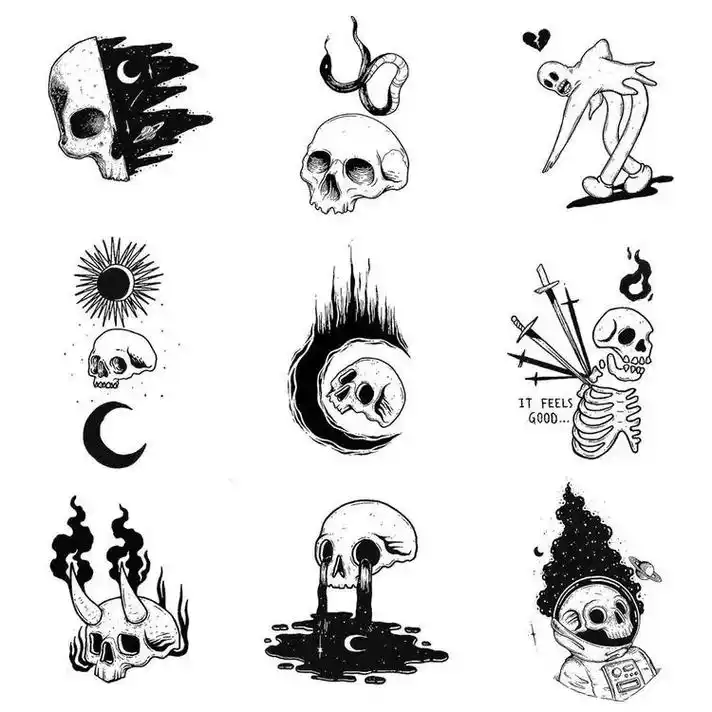 哈尔滨纹身店欧美暗黑小图纹身手稿
