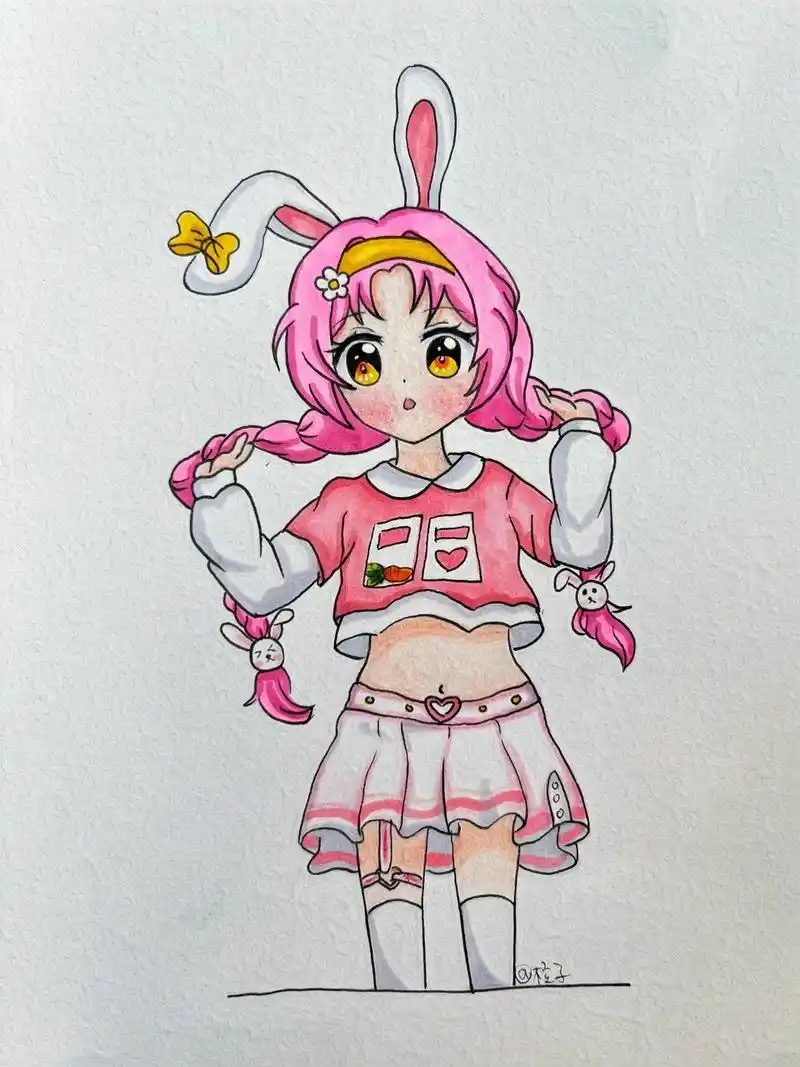 绘画过程 #动漫人物绘画 #动漫少女 #手 - 抖音