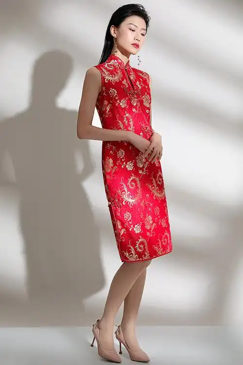 女款中式织锦缎旗袍