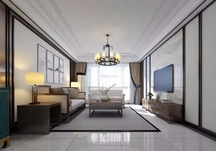 淮南金地中央美域新中式风格143平米装修效果图案例