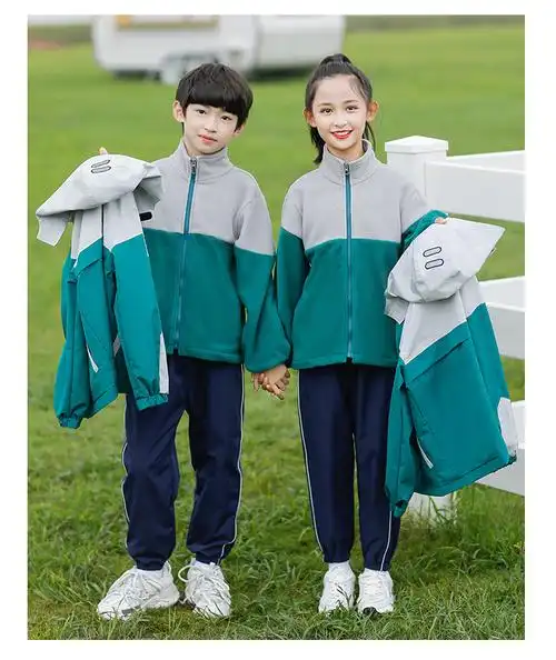 校服中小学生春秋秋冬冲锋三件件套运动套装幼儿园园校服