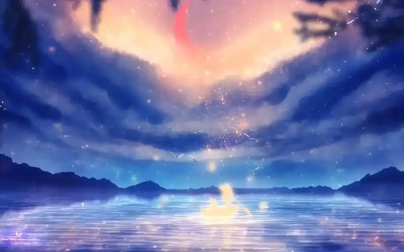 c580唯美蓝紫色星空蓝天白云海洋梦幻月色歌舞表演诗词朗诵节目舞台