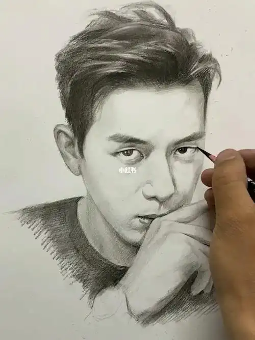 零基础素描  #素描头像  #人物素描  #素描  #李现