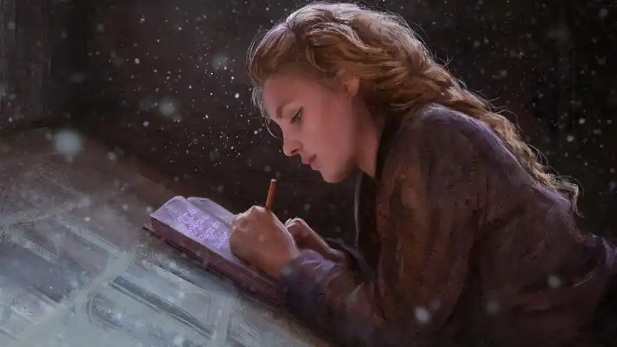 雪花飘舞下的女人,欧美美女-美女壁纸