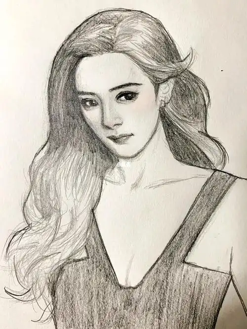 铅笔手绘  #素描  #速写人物  #杨幂