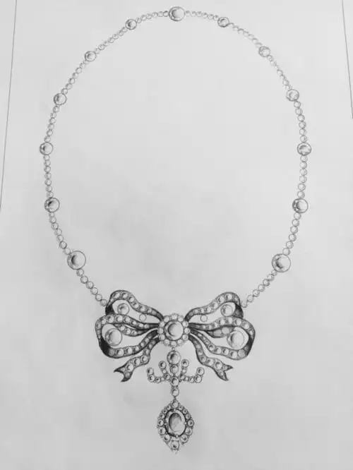 精美绝伦的珠宝首饰设计不一般的素描彩铅手绘