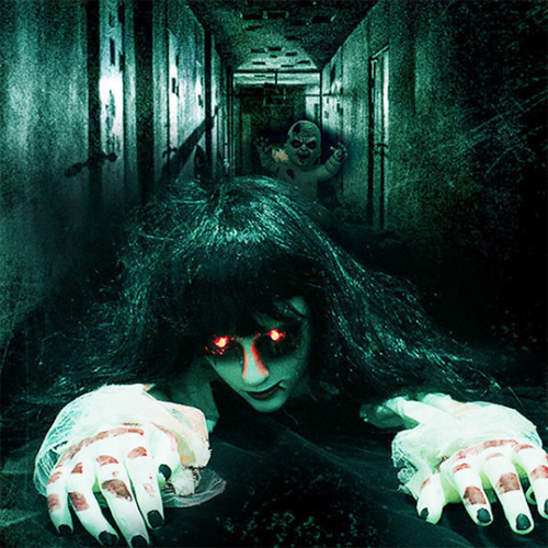 万圣节恐怖道具爬行女鬼假人骷髅密室鬼屋发光剧本杀装饰电动玩偶