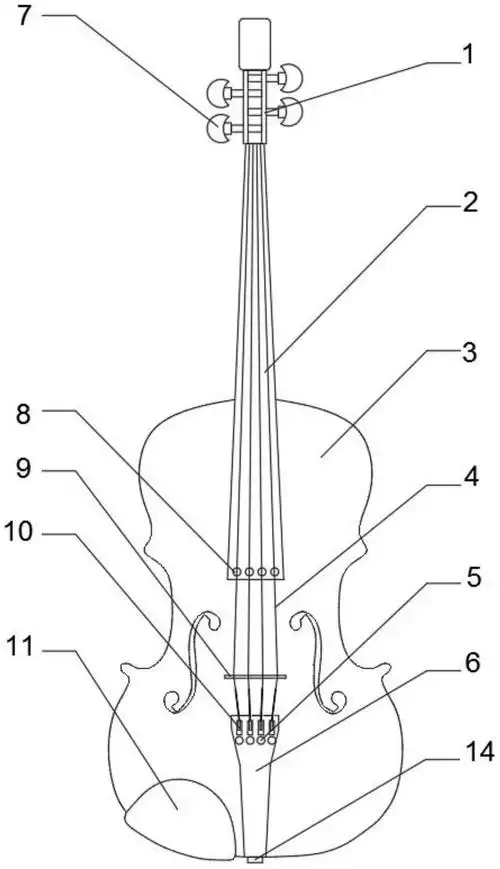 一种高性能一体成型结构的教学小提琴