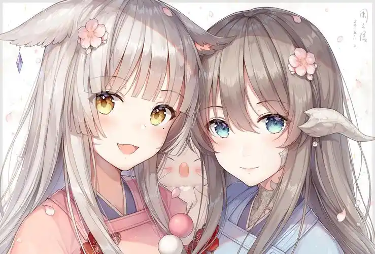 动漫姊妹美女图片赏析花的世界不缺花的浪漫