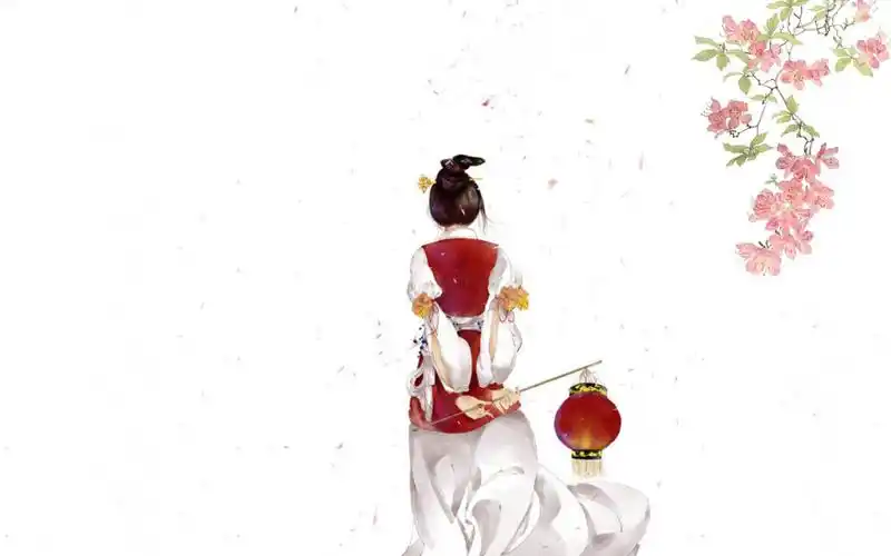 古风背影红衣意境