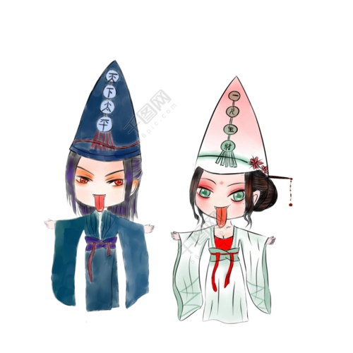 黑白无常元素设计