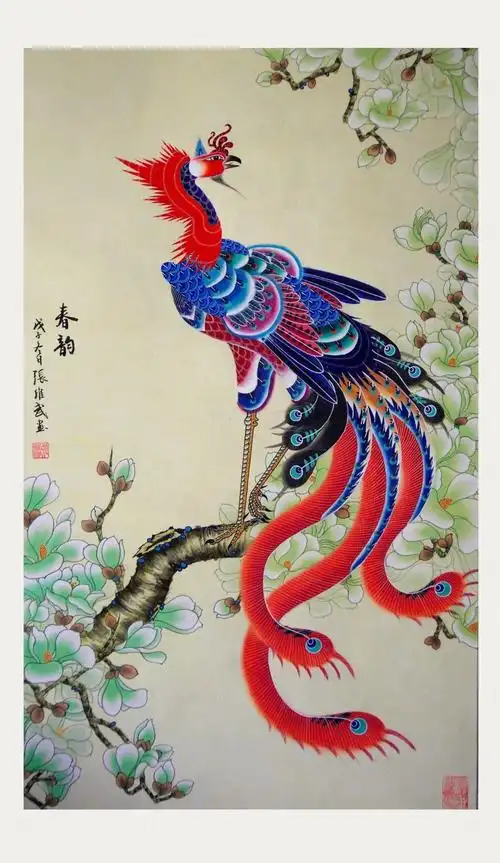 张维武创作传统凤阳凤画作品《丹凤朝阳》 殷兆松摄融时代精神,让传统