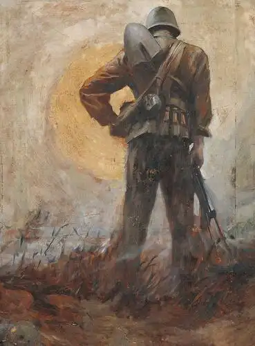 中国对越自卫反击战的油画(缅怀与我同龄的那代军人)