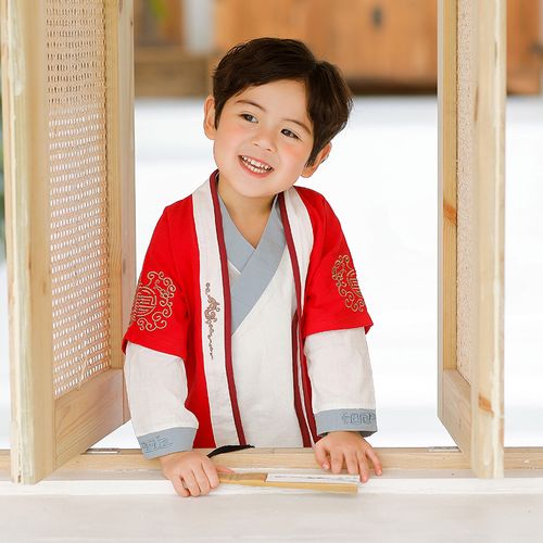 汉服男童春秋唐装中国风古装超仙少爷服儿童套装小男孩国学演出服