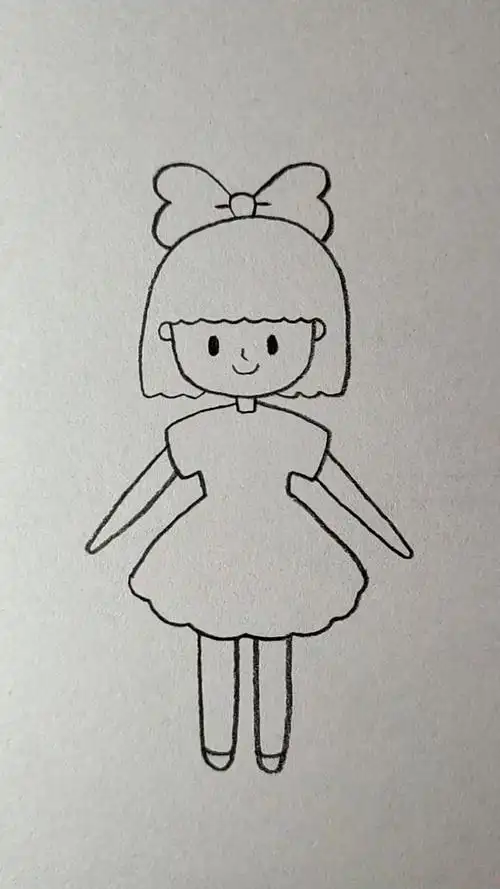 特别简单可爱的小女孩画法