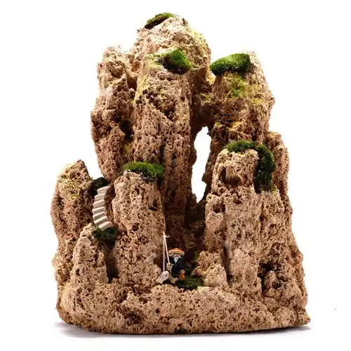 假山石天然吸水盆景上水石山流水喷泉鱼缸石头造景装饰摆件独立站