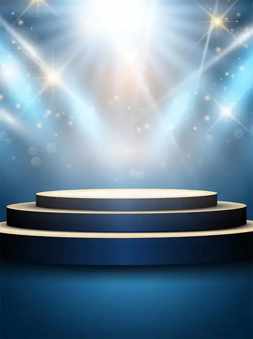 蓝色舞台背景素材