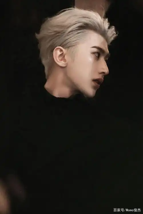 今晚长飘带黑色西装亮相活动优雅又帅气,银发背头简直太前卫啦