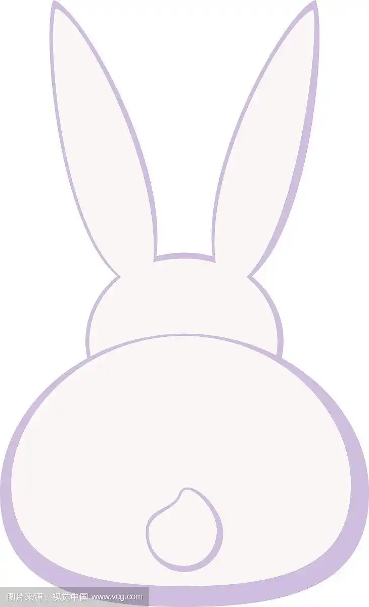 卡通兔背部剪影