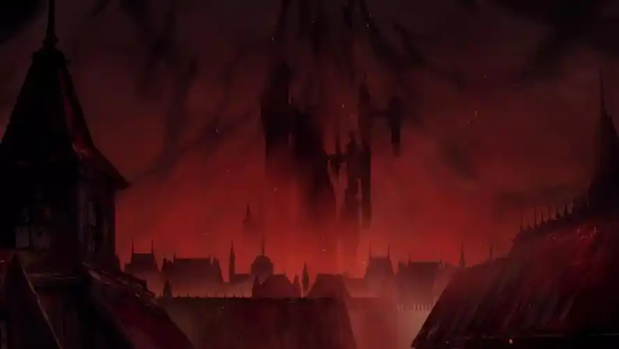 为了配合血腥,杀戮,不少场景都是红色基调,很暗黑.