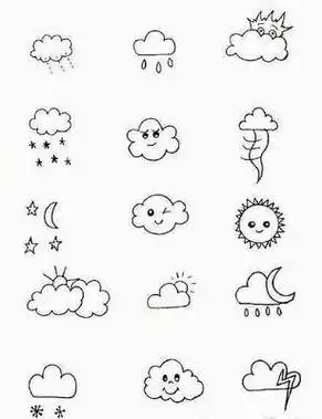 白云的简笔画图片大全 - 简单简笔画