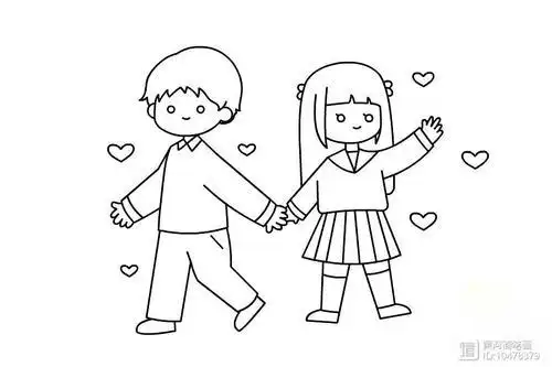 兄妹简笔画图