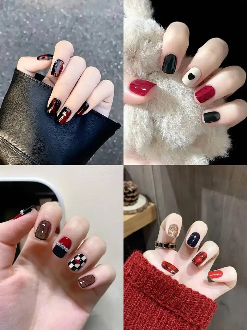 快来艾特能驾驭这个颜色的闺蜜和朋友吧.#黑色美甲 #红色美甲 - 抖音